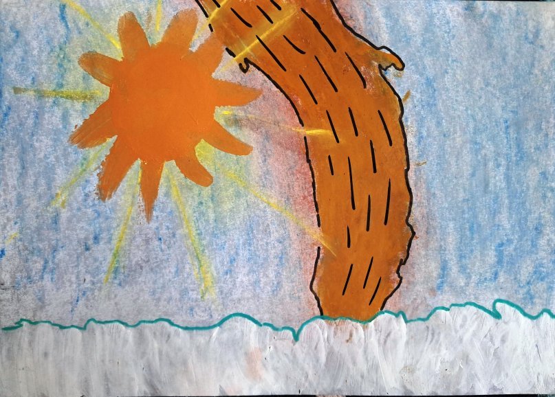Abstract painting: Alone, Seeking the Light