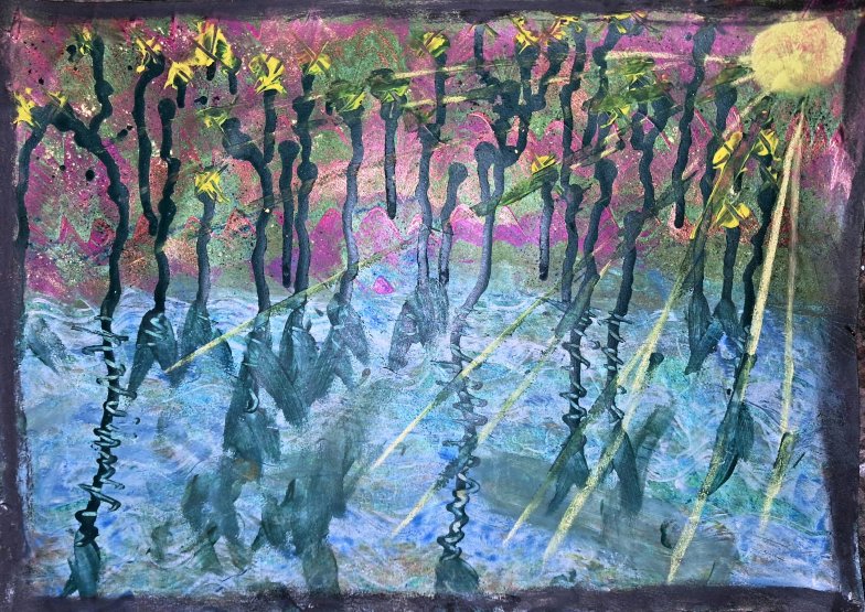 Abstract painting: Held, But Still Broken