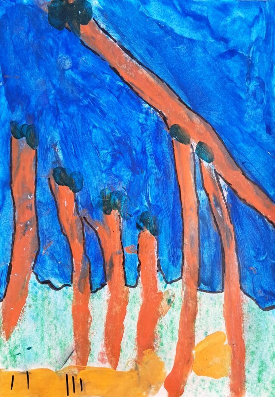 Abstract painting: Holding the Line, Defending