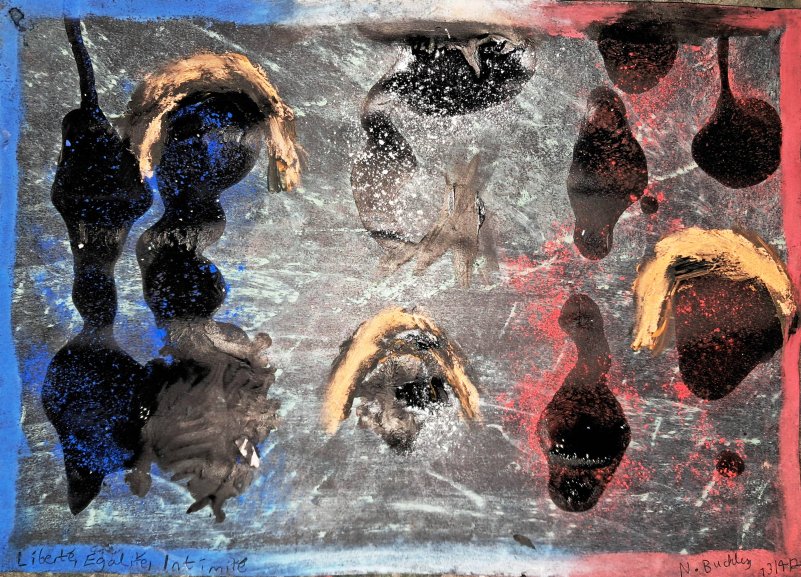 Abstract painting: Liberté, Égalité, Intimité