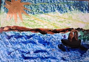 Abstract painting: The Crossing