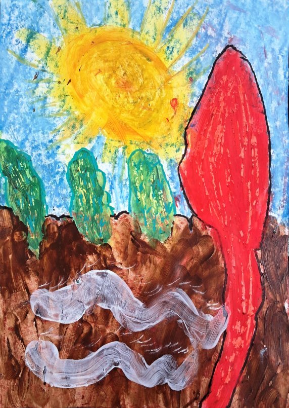 Abstract painting: The Sun Shines