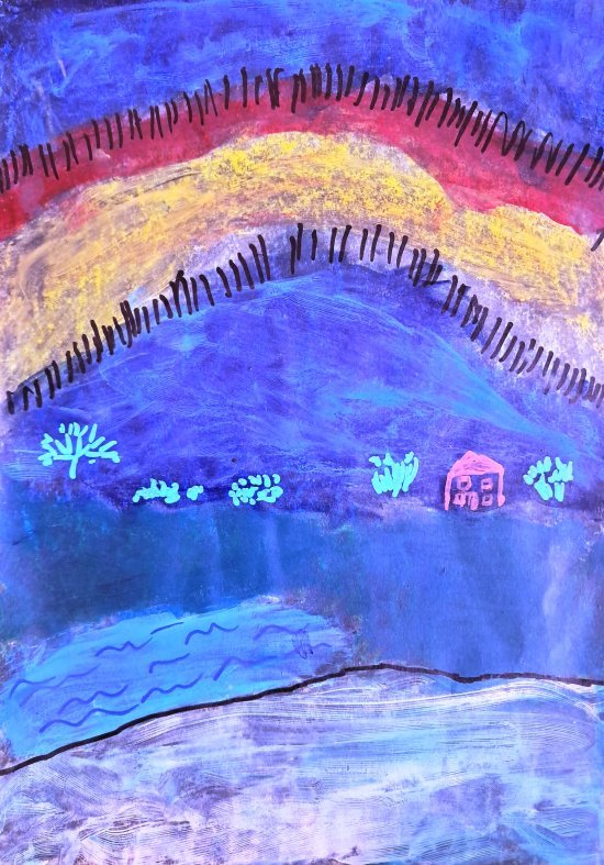 Abstract painting: Wishing for a Happy Ending